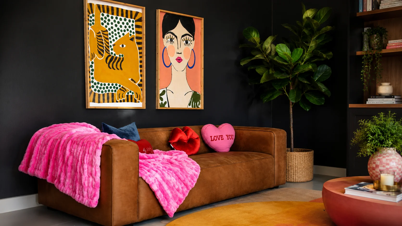 The art-filled lounge at Gudgel Aesthetics