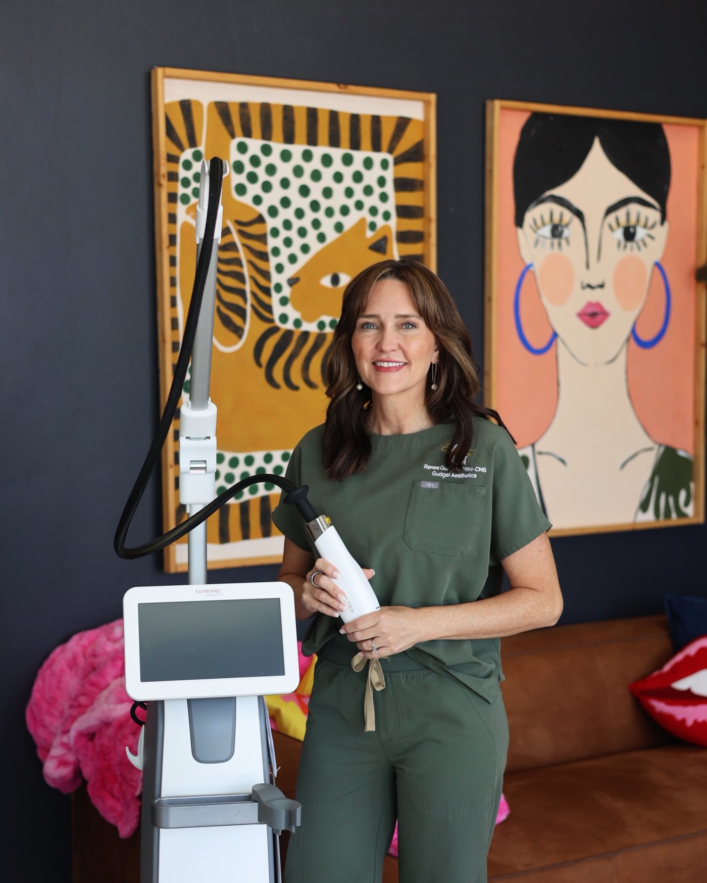 Renee Gudgel, founder of Gudgel Aesthetics, with the Lutronic Ultra laser